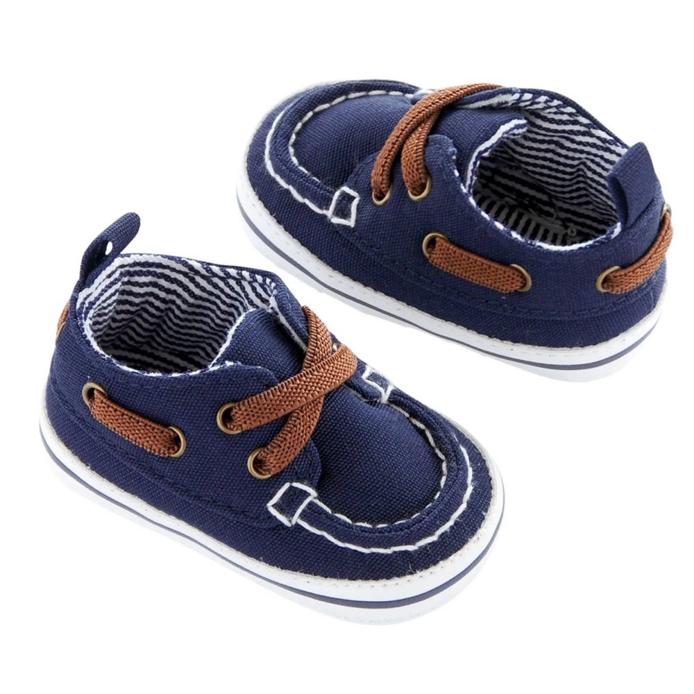 Carter’s Baby Boat Shoes Navy Blue Slip-On Crib Shoes 6–9 Months NWT